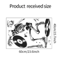 Détail de la planche de 60x40cm montrant le sticker mural squelette DJ vinyle - 40*60cm/HY-E098
