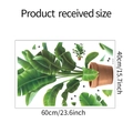 Flat lay of tropical Monstera plant wall stickers with received size dimensions - 40*60cm/HY-E101