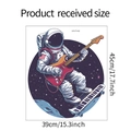 Detailed size specifications for astronaut playing guitar self-adhesive wall sticker - 39*45CM (HY-F149)
