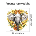 Dettaglio dell'adesivo murale elefante e girasoli con dimensioni prodotto 29x29cm - 29*29cm (HY-M173)