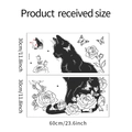 Detail showing self-adhesive wall sticker layout with black cat, roses, and butterflies - Black Cat Rose (MG-B002) / 30*60cm*2pcs
