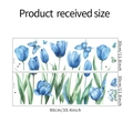 Detailed size specifications for blue tulip and butterfly self-adhesive wall stickers - Blue Tulip Butterfly (MG-C005)