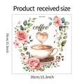 Detailed size chart for MG-F008 coffee and pink flower wall sticker, 39cm by 39cm dimensions - 39*39cm/MG-F008