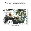 Detailed view showing two 90x30cm wall decals with trees, butterflies, and floral motifs - 30x90cm x 2PCS