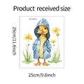 Cartoon duck wearing blue raincoat wall sticker dimensions for bathroom decoration - 25*29cm