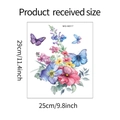 Vista dettagliata dell'adesivo murale con fiori e farfalle acquerello di 25x29cm - Stile Fiori E Farfalle Ad Acquerello (MG-M017)
