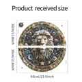 Dettaglio degli adesivi murali bussola Leone che mostrano le dimensioni di 30x60cm in oro e blu - Set Combinato / Stile Bussola Leone (MG-B006)