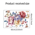 Dettaglio di adesivi murali floreali colorati con farfalle e dimensioni 60x40cm - 40x60cm (MG-E014)