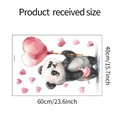 Dimensioni dell'adesivo murale panda con palloncino a cuore e lecca-lecca 60x40cm - 40*60cm(MG-E013)
