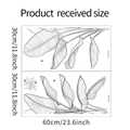 Set mit zwei schwarz-weiß handgezeichneten Blatt-Wandstickern je 30x60cm Größe - Minimalistischer Linien Bananenblatt Stil (MG-B009)