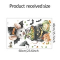 Adesivo murale Halloween con topo e zucca, dimensioni di 60cm x 40cm dettagliate qui - Topo E Zucca Di Halloween Cartone Animato (MG-E033) / 40x60cm