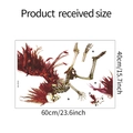 Detail of angel skeleton wall decal with red wings and 60x40cm dimension specs - Red Wing Skeleton Style (MG-E035) / 40x60cm