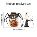 Halloween Wandtattoo-Set mit Spinne auf Kürbis und Hexenhut, 60x30cm Layout-Format - Halloween Lustige Spinne Kürbis Stil (MG-B015) / 30x60cm