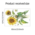 Detaillierte Maße des MG-E007 Sonnenblumen-Wandaufklebers 40x60cm für die Heimdekoration - 40x60cm(MG-E007)