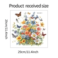 Dettaglio degli adesivi murali con margherite e farfalle con misure di 29cm per 29cm - Multicolore/29cmx29cm (MG-M011)