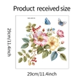Adesivo murale floreale con rose e farfalle, dimensioni 29x29 cm, modello MG-M016 - 29*29cm / Floreale Creativo (MG-M016)