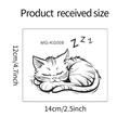 Schema dettagliato delle dimensioni per adesivo gatto che dorme con misure di 14x12cm - Stile Gatto che Dorme 12*14cm (MG-KG008)