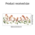 Gráfico de medidas detallado para vinilo decorativo de pájaros acuarela 25x60cm - Estilo Pájaro Rama de Árbol Acuarela (MG-F055)