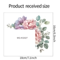 Detailed dimensions of MG-KG027 watercolor flower wall sticker with pink peonies and leaves - 16*18cm/MG-KG027