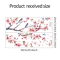 Detaillierte Größentabelle für Wandtattoo Pfirsichblütenzweige mit 90x29cm Maßen - Zarte Rosa Blüten und Blaue Vögel (MG-C016)