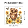 Adesivo murale gufo e girasole con dimensioni 29cm e codice modello MG-M054 per bagno - 29x29cm / Multicolore (MG-M054)