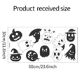 Dettaglio adesivi murali Halloween con zucche e fantasmi, decalcomanie in PVC 30x60cm DIY - Stile Zucca Fantasma di Halloween (MG-B016) / 30x60cm