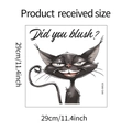 Funny black cat toilet sticker with 'Did you blush?' text and 29cm dimensions - 29x29cm (MG-M024)