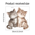 MG-F012 watercolor cats wall sticker detail with product size 39cm x 39cm guide - 39x39cm Style (MG-F012)