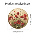 Detail von MG-F025 Aquarell Mohnblumen Wandtattoo mit goldenem Rand, Durchmesser 39cm - Rote Mohnblume Stil (MG-F025乳白) / Groß / Milchweiß