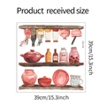 Detail of MG-F023 watercolor kitchen shelf wall sticker with jars and pots 39x39cm - Kitchen Shelf Style (MG-F023)