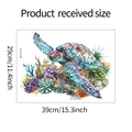 Guía de dimensiones del vinilo decorativo de tortuga acuarela de 39 cm por 29 cm - Estilo Tortuga Marina (MG-F016)