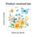 Afmetingen van de aquarel bloemen en vlinders muursticker van 29cm bij 29cm groot - MG-M008(29*29cm)