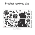 Dimensioni dettagliate dell'adesivo murale con silhouette di gatto nero e rosa 90x60cm - 30*90cm
