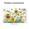 Detaillierte Blattmaße der Aquarell-Sonnenblumen- und Schmetterling-Wandtattoos - 30x90cm x 2 Blätter (MG-C004)