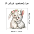 Detailed size specifications for cartoon rabbits wall sticker measuring 39cm by 40cm - 39*40CM/MG-F054