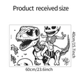 Cartoon dinosaur skeleton wall sticker dimensions showing 40cm by 60cm size details - 40x60cm (MG-E031)