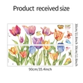 Detaillierte Blattmaße von Tulpen- und Schmetterlings-Wandstickern in 30x90 cm - 30*90cm*2pcs / Mehrfarbig (MG-C012)