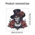 Detailansicht des Halloween Sugar Skull Wandaufklebers MG-F064 mit Maßangaben - 39*40cm/MG-F064