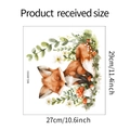 Detailed size chart for watercolor fox and mushroom bathroom wall sticker 27cm x 29cm - 27*29cm/MG-M053