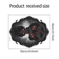 Detail of Halloween ghost wall sticker showing gothic frame and glowing red eyes figure - Mother and Baby Frame (MG-F085) / 40x50cm