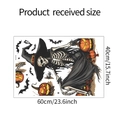 Layout dettagliato degli adesivi murali Halloween con scheletro zucca e pipistrelli 60x40 - 40x60cm