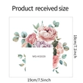 Adesivo per interruttore a L con rose rosa e foglie verdi, misura 18x19cm - Rosa Dipinta (MG-KG029) / 18*19CM