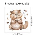 Cartoon Capybara und Sterne Wandtattoo Maße 14.5cm für Zimmerdekoration - 14.5x14.5cm / MG-KG025 Stil (MG-KG025)