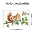 Dimensions détaillées du sticker mural écureuil aquarelle avec branches et feuilles - Écureuil Aquarelle (MG-E012)