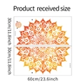 Dimensions détaillées des stickers muraux mandala MG-B010 mesurant 60x60cm au total - Style Mandala Orange (MG-B010)