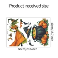 Adesivi murali di Halloween con strega e zucca in foglio da 60cm per 40cm - 40*60CM (MG-E039)