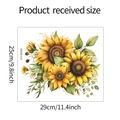 Detail view of sunflower wall decals with 29cm x 25cm size specifications and hand-painted style - Sunflower Pattern (HY-M055)