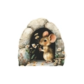 Adesivo murale buco del topo con topo carino e margherite per decorazioni fai-da-te - 11.5*11.5cm/MG-S008