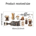 Detailansicht der selbstklebenden Kaffee-Wandtattoos mit 30x60cm Layout-Abmessungen - Kaffee Thema (HY-B032)