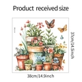 Dimensioni dettagliate degli adesivi murali vasi di fiori e farfalle, misura 38cm x 37cm - 37x38cm (HY-F086 Statico UV)